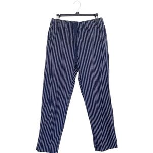 Uniqlo Striped Straight Leg Pull On Cotton Pants. Size Large